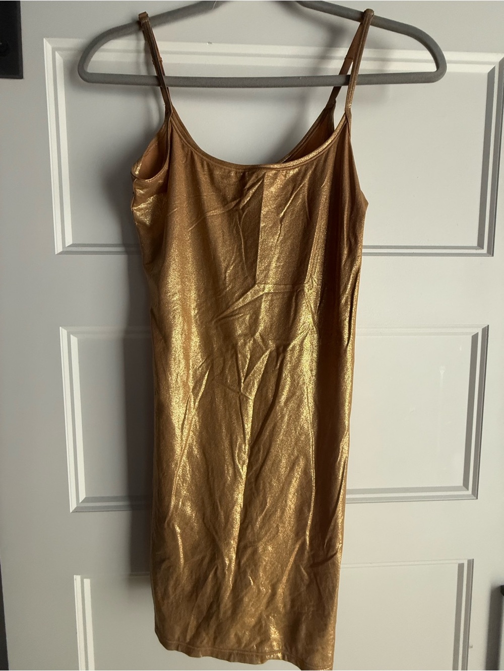 Skims fits everybody Gold Slip Dress with Thin adjustable Straps